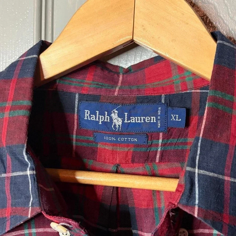 Polo Ralph Lauren plaid button up shirt Size‎ XL
